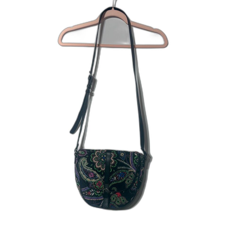 Vera Bradley Slim Saddle Bag in Kiev Paisley – Retired Quilted Crossbody Purse